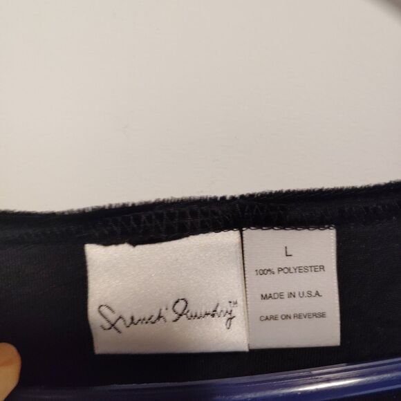 French Laundry Womens Top L Velvet Burnout Black Rose Y2K Grunge Whimsigoth - Picture 4 of 6